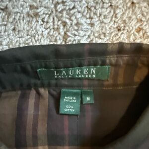 Lauren Ralph Lauren Brown and Green Plaid Shirt